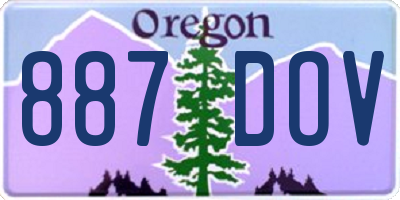 OR license plate 887DOV