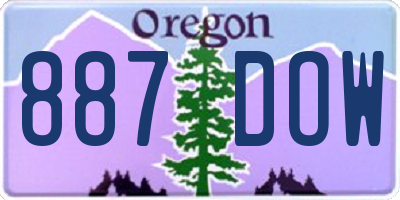 OR license plate 887DOW