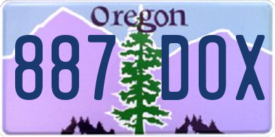 OR license plate 887DOX
