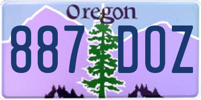 OR license plate 887DOZ