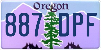 OR license plate 887DPF