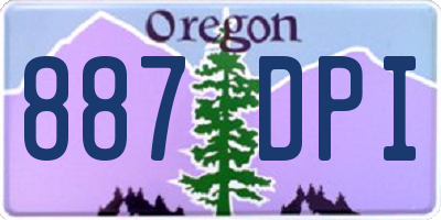 OR license plate 887DPI