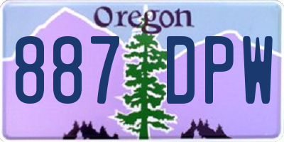 OR license plate 887DPW