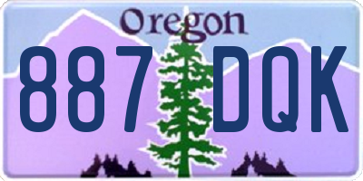 OR license plate 887DQK