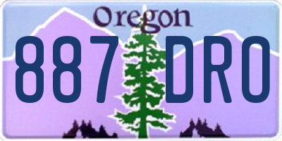OR license plate 887DRO