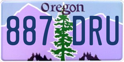 OR license plate 887DRU