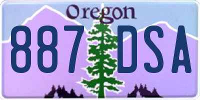 OR license plate 887DSA