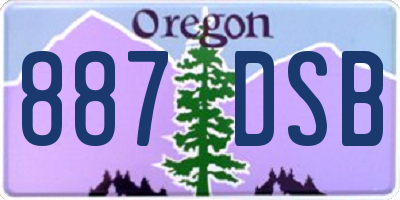 OR license plate 887DSB