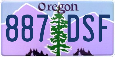 OR license plate 887DSF