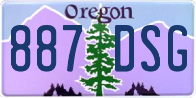 OR license plate 887DSG