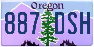 OR license plate 887DSH