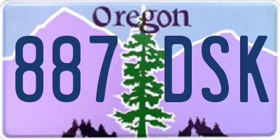 OR license plate 887DSK