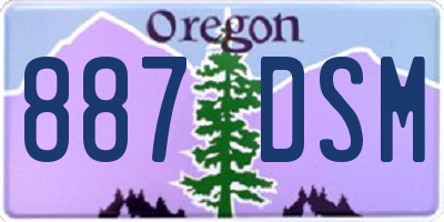 OR license plate 887DSM