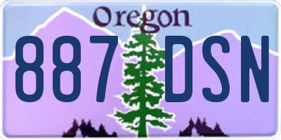 OR license plate 887DSN