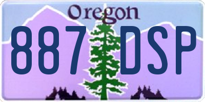 OR license plate 887DSP