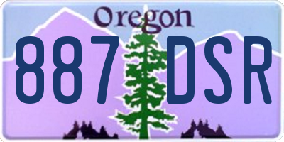 OR license plate 887DSR