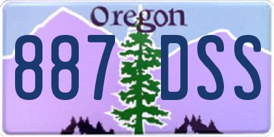 OR license plate 887DSS