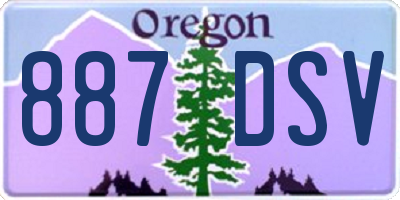 OR license plate 887DSV