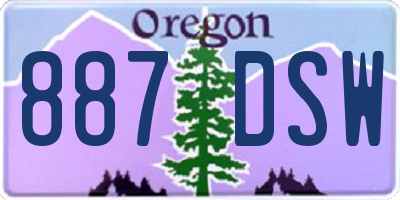 OR license plate 887DSW