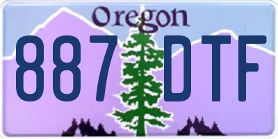 OR license plate 887DTF