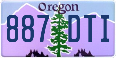 OR license plate 887DTI