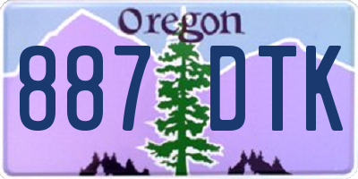 OR license plate 887DTK