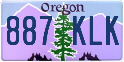 OR license plate 887KLK