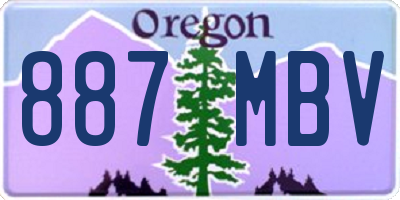 OR license plate 887MBV