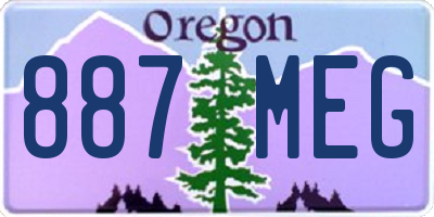 OR license plate 887MEG