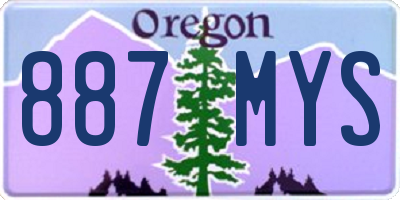 OR license plate 887MYS