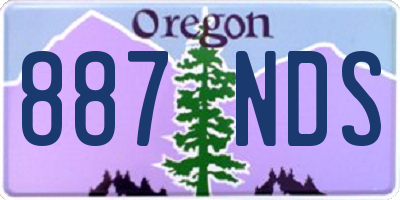 OR license plate 887NDS