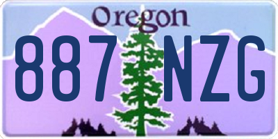OR license plate 887NZG