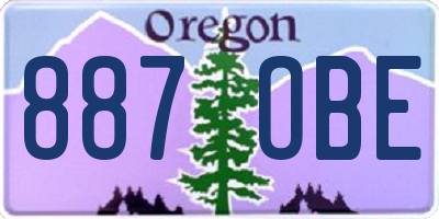 OR license plate 887OBE