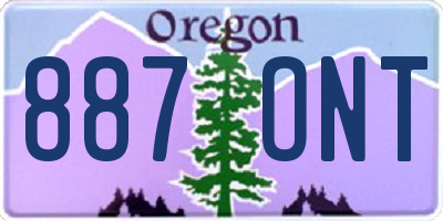 OR license plate 887ONT