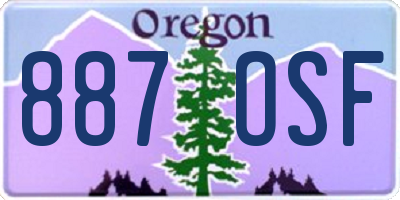 OR license plate 887OSF