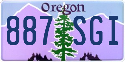 OR license plate 887SGI