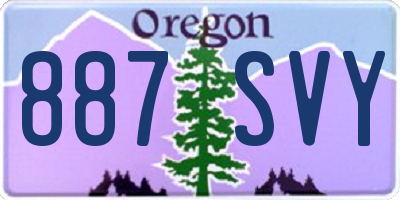 OR license plate 887SVY