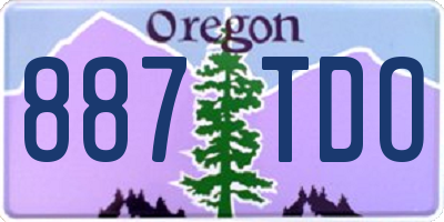 OR license plate 887TDO