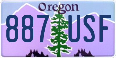 OR license plate 887USF