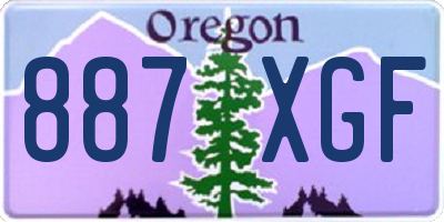 OR license plate 887XGF