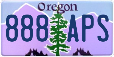 OR license plate 888APS