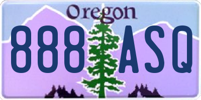 OR license plate 888ASQ