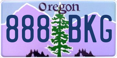 OR license plate 888BKG