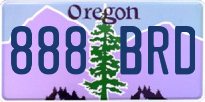OR license plate 888BRD