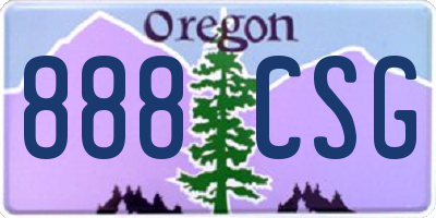 OR license plate 888CSG