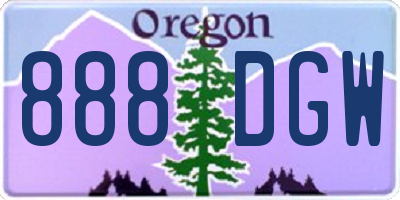OR license plate 888DGW