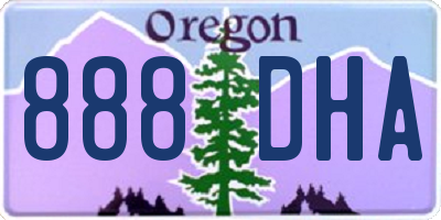 OR license plate 888DHA