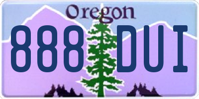 OR license plate 888DUI