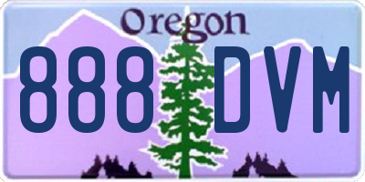 OR license plate 888DVM