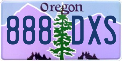 OR license plate 888DXS
